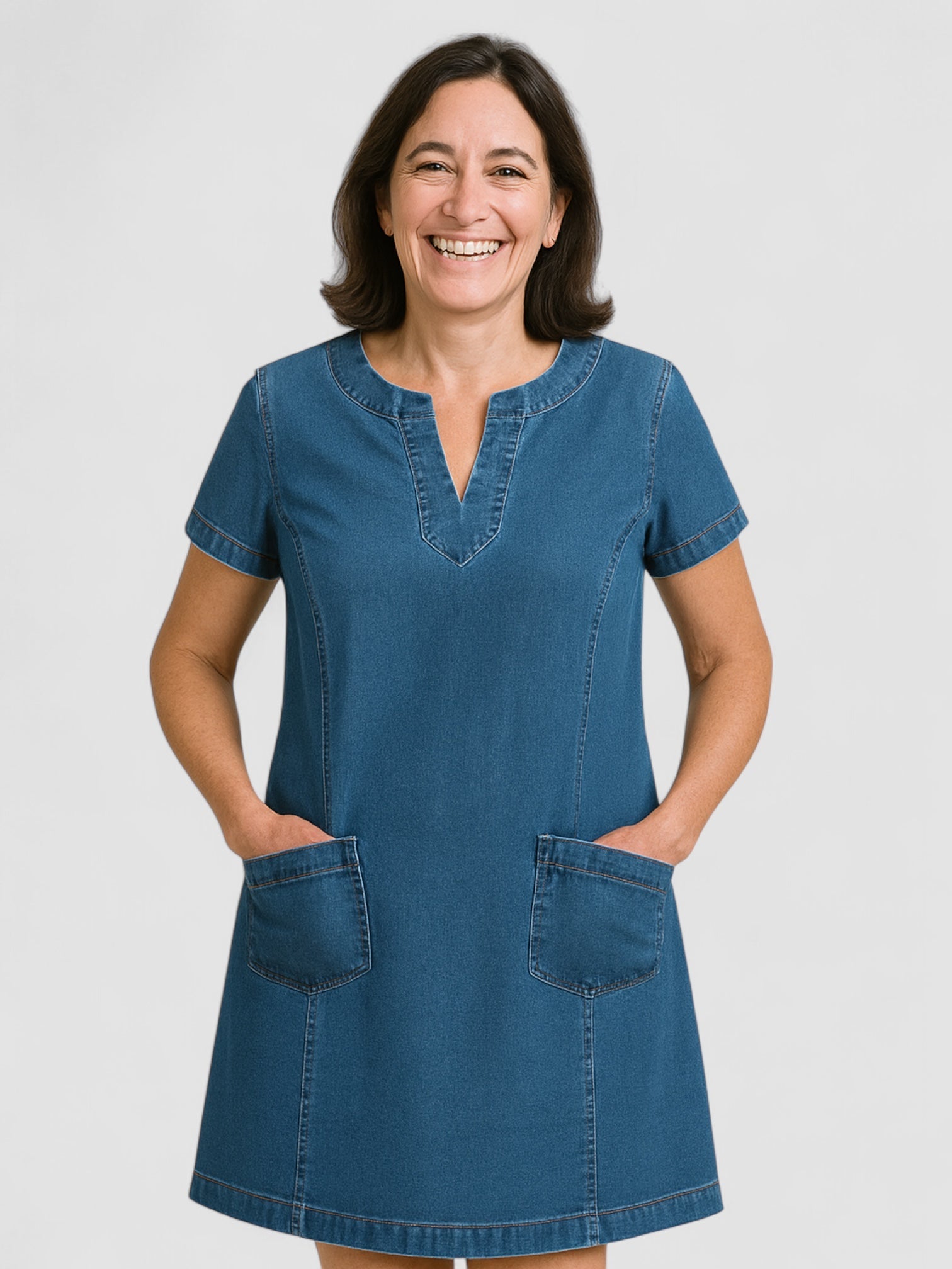 Eastwood and Bloom™ | Soft Denim Dress with Front Pockets