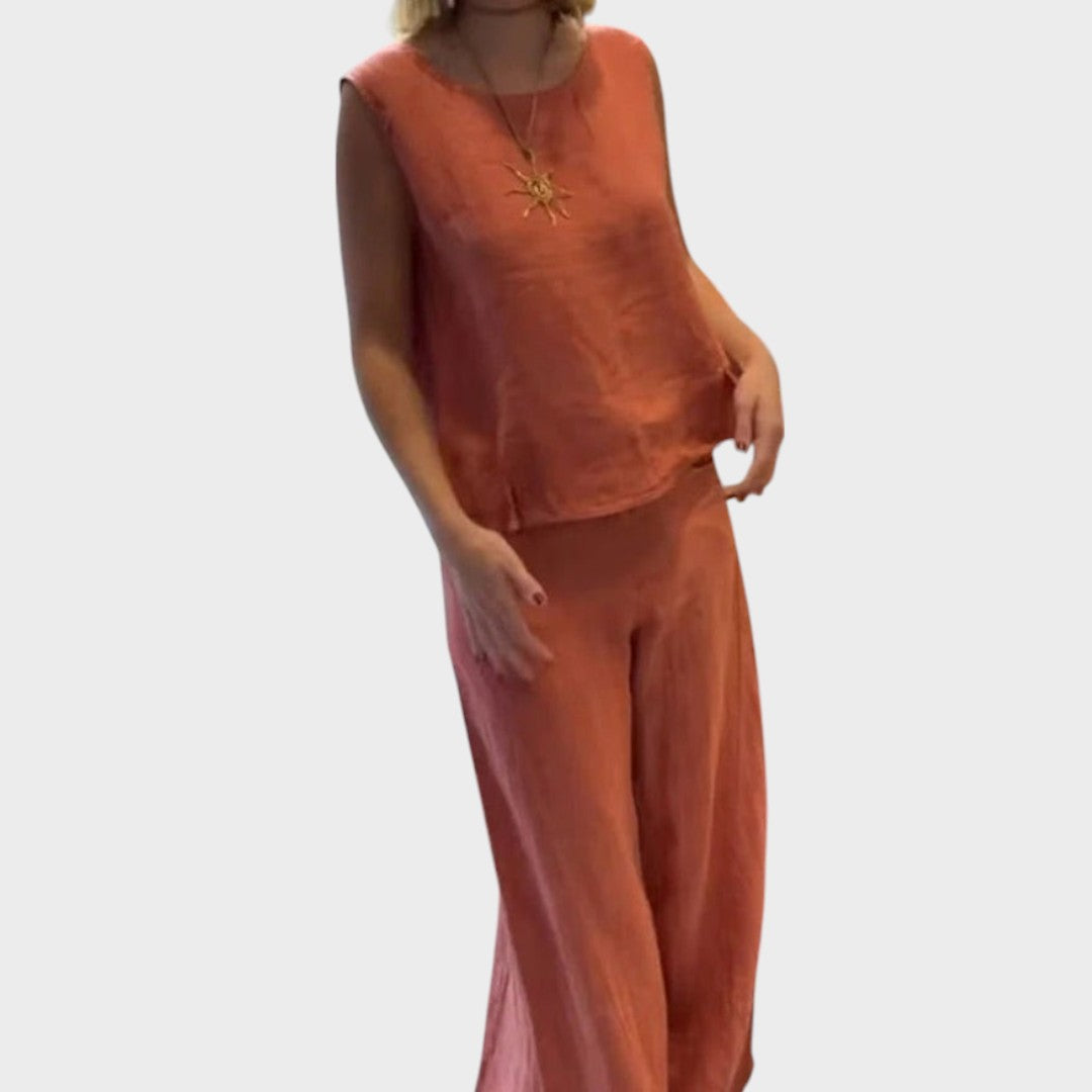 Eastwood and Bloom™ | Irmelie – Sleeveless Linen Set with Relaxed Waist