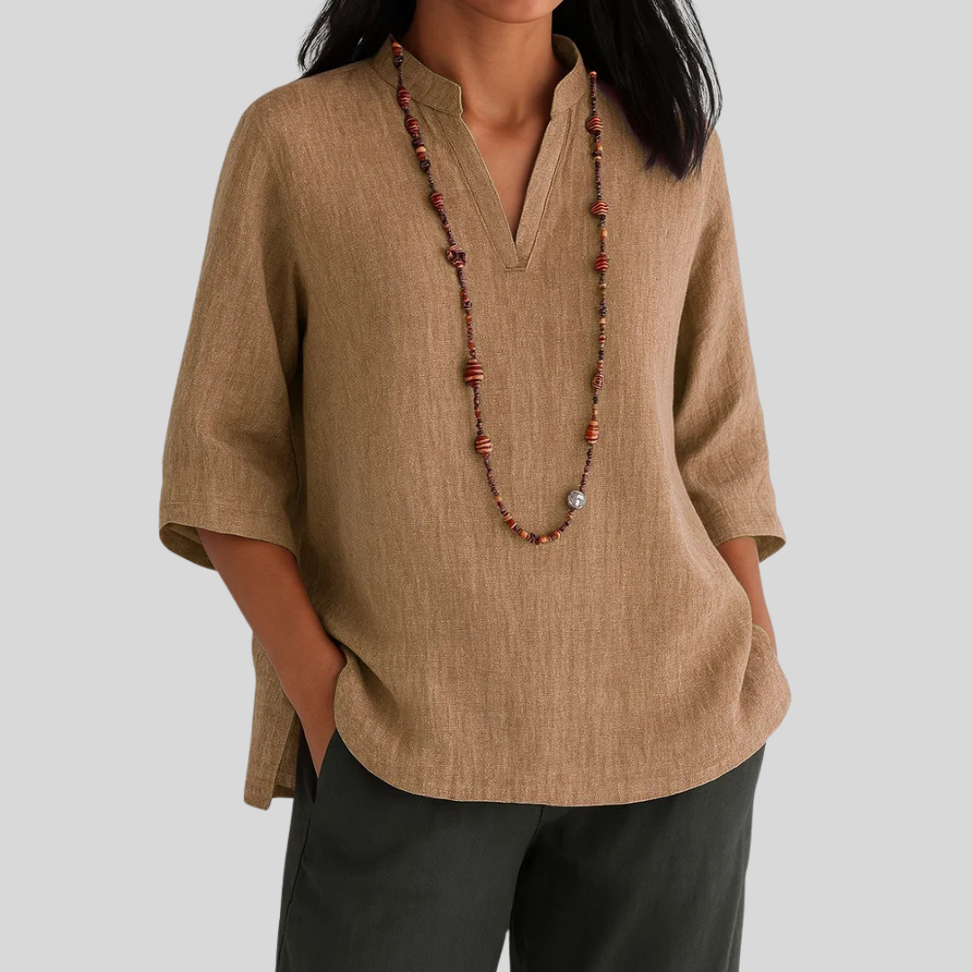 Eastwood and Bloom™ | Elin – Tunic Top in Soft Linen Blend