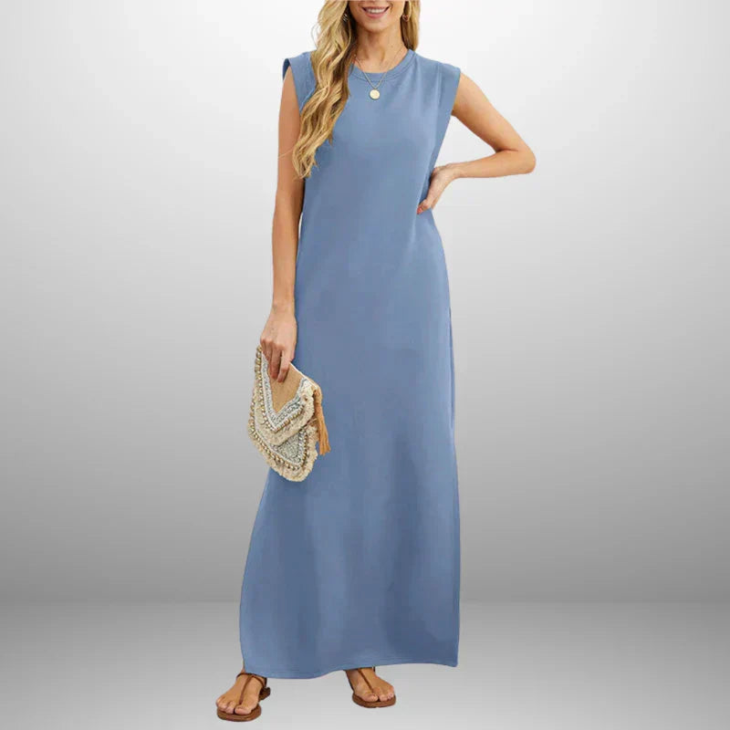Eastwood and Bloom™ | Long Dress in Flowing Anti-Wrinkle Fabric