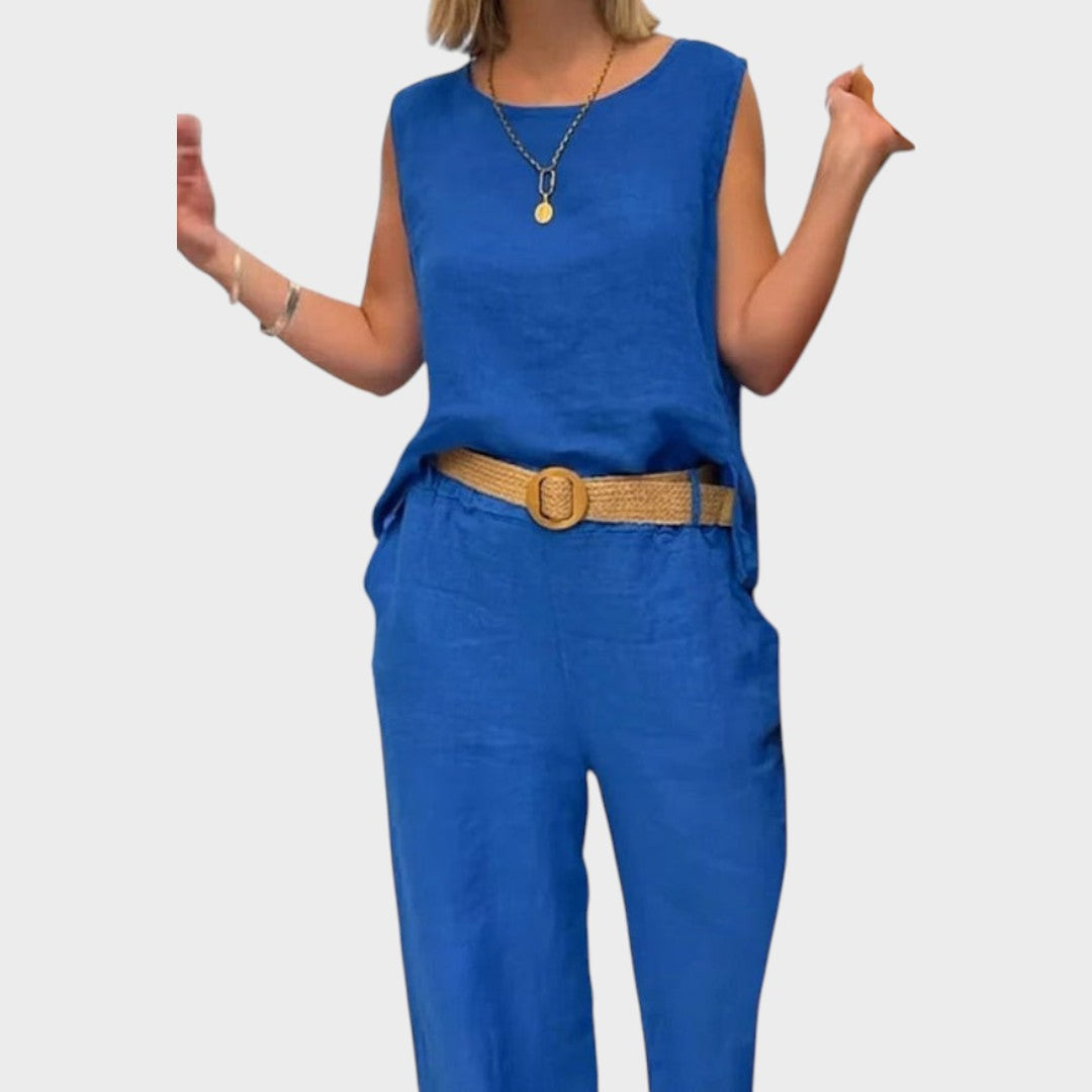Eastwood and Bloom™ | Irmelie – Sleeveless Linen Set with Relaxed Waist
