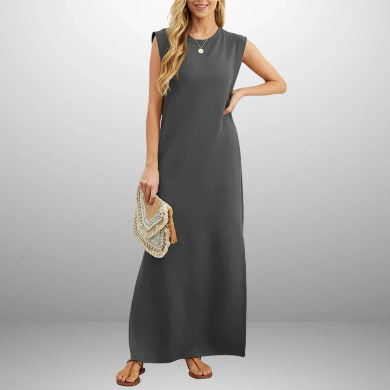 Eastwood and Bloom™ | Long Dress in Flowing Anti-Wrinkle Fabric