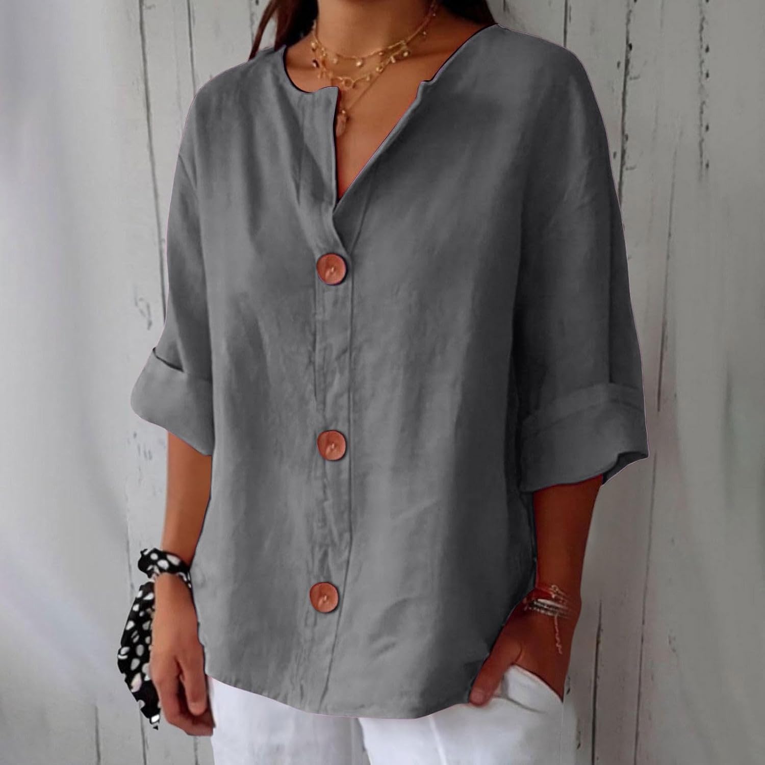 Eastwood and Bloom™ | Relaxed Linen Blouse for Timeless Elegance