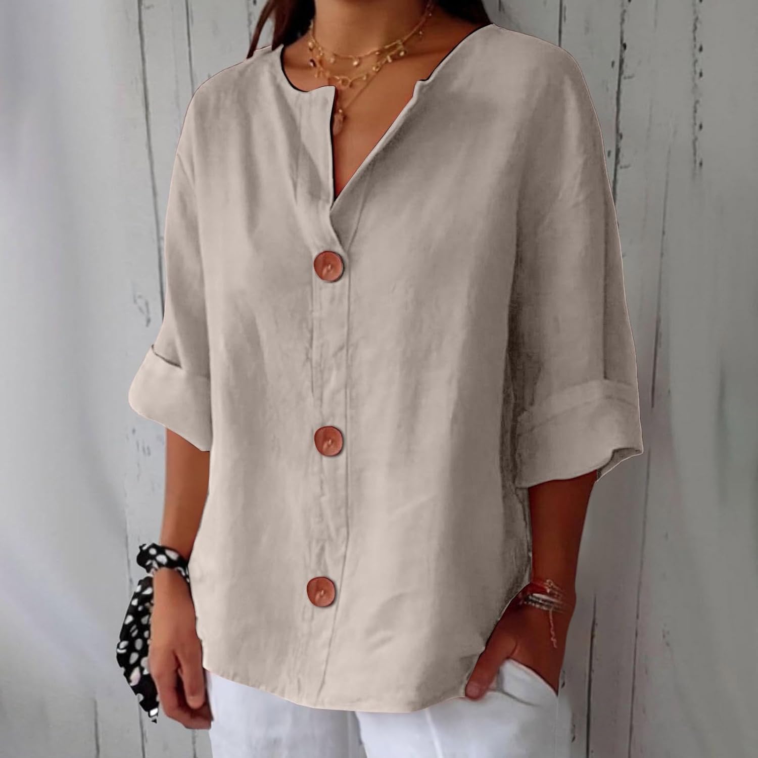 Eastwood and Bloom™ | Relaxed Linen Blouse for Timeless Elegance