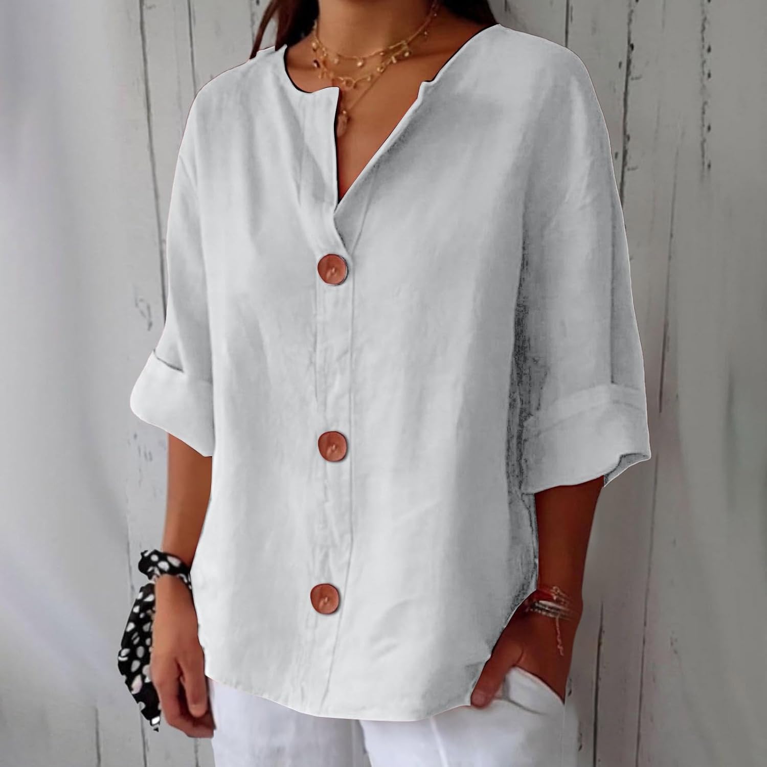 Eastwood and Bloom™ | Relaxed Linen Blouse for Timeless Elegance