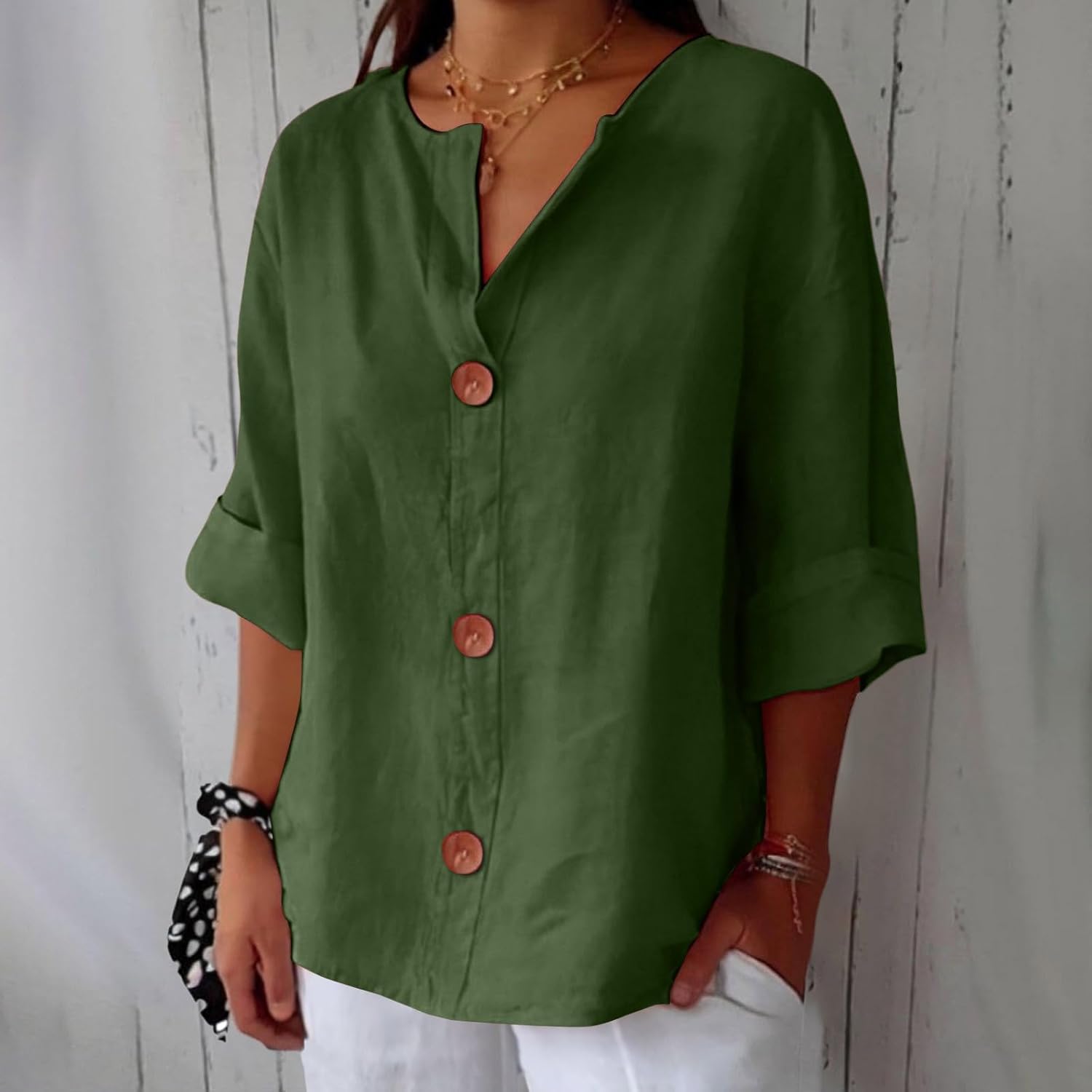Eastwood and Bloom™ | Relaxed Linen Blouse for Timeless Elegance