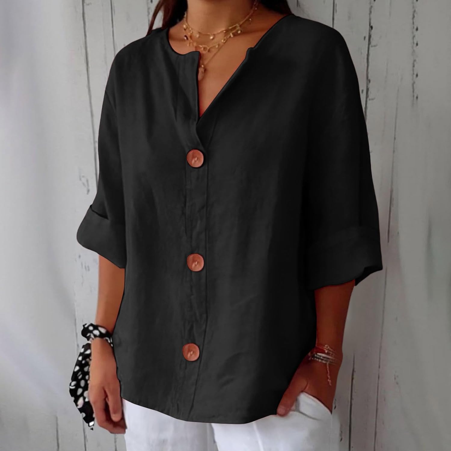 Eastwood and Bloom™ | Relaxed Linen Blouse for Timeless Elegance
