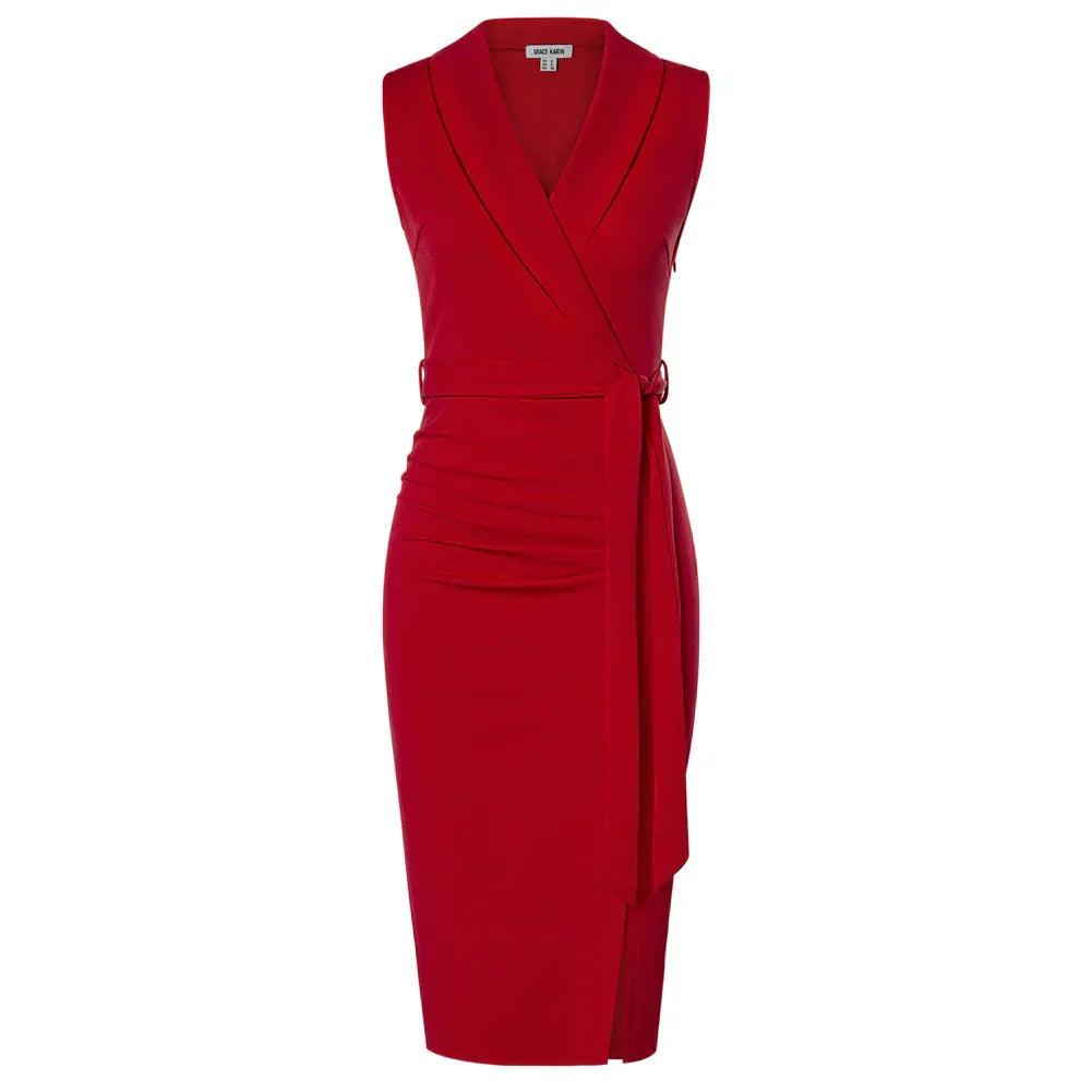 Eastwood and Bloom™ | Elegant wrap dress with tie belt
