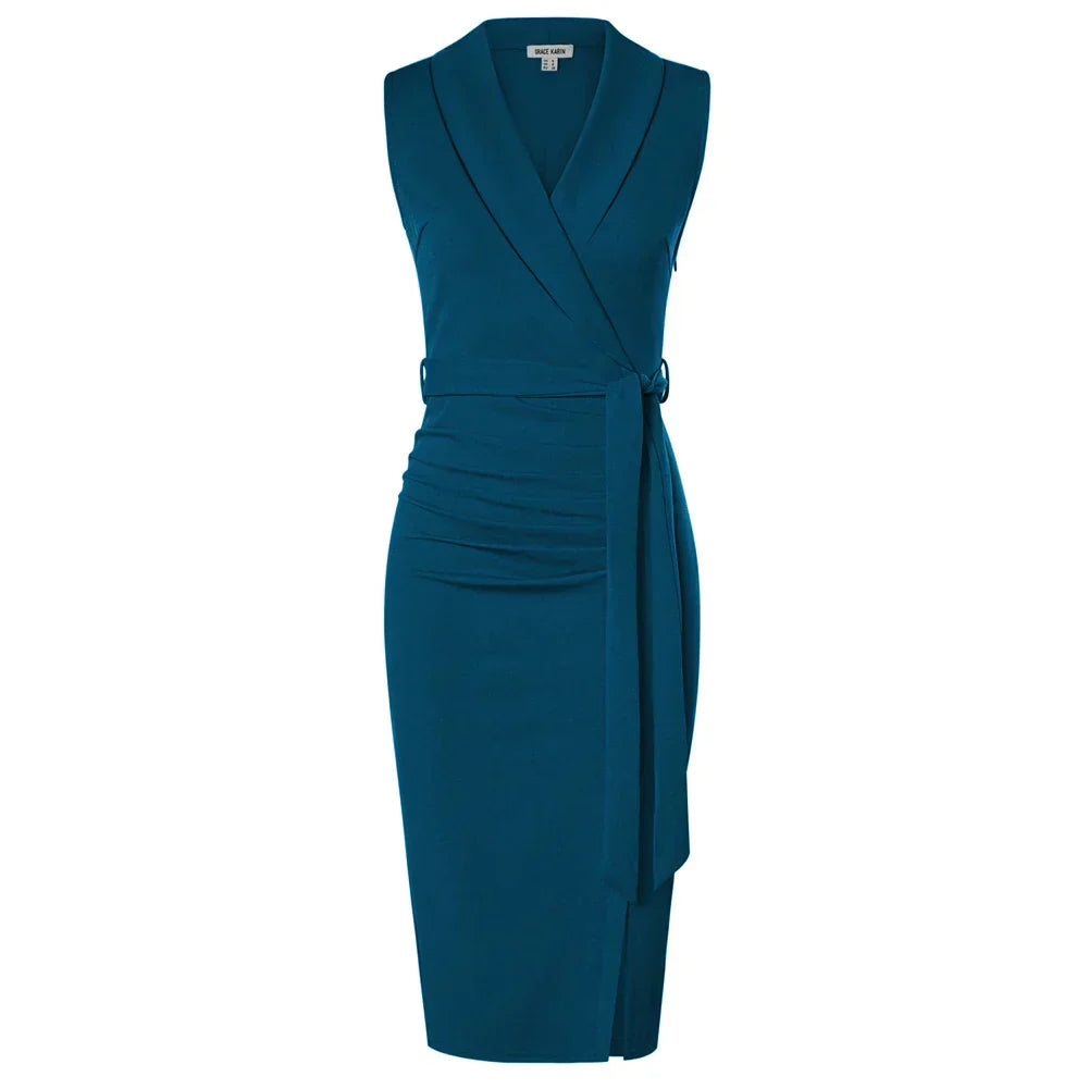 Eastwood and Bloom™ | Elegant wrap dress with tie belt