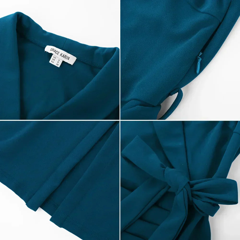 Eastwood and Bloom™ | Elegant wrap dress with tie belt