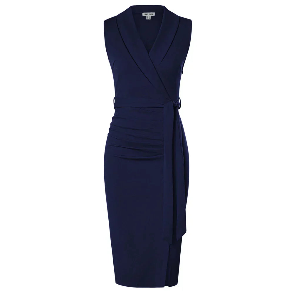 Eastwood and Bloom™ | Elegant wrap dress with tie belt