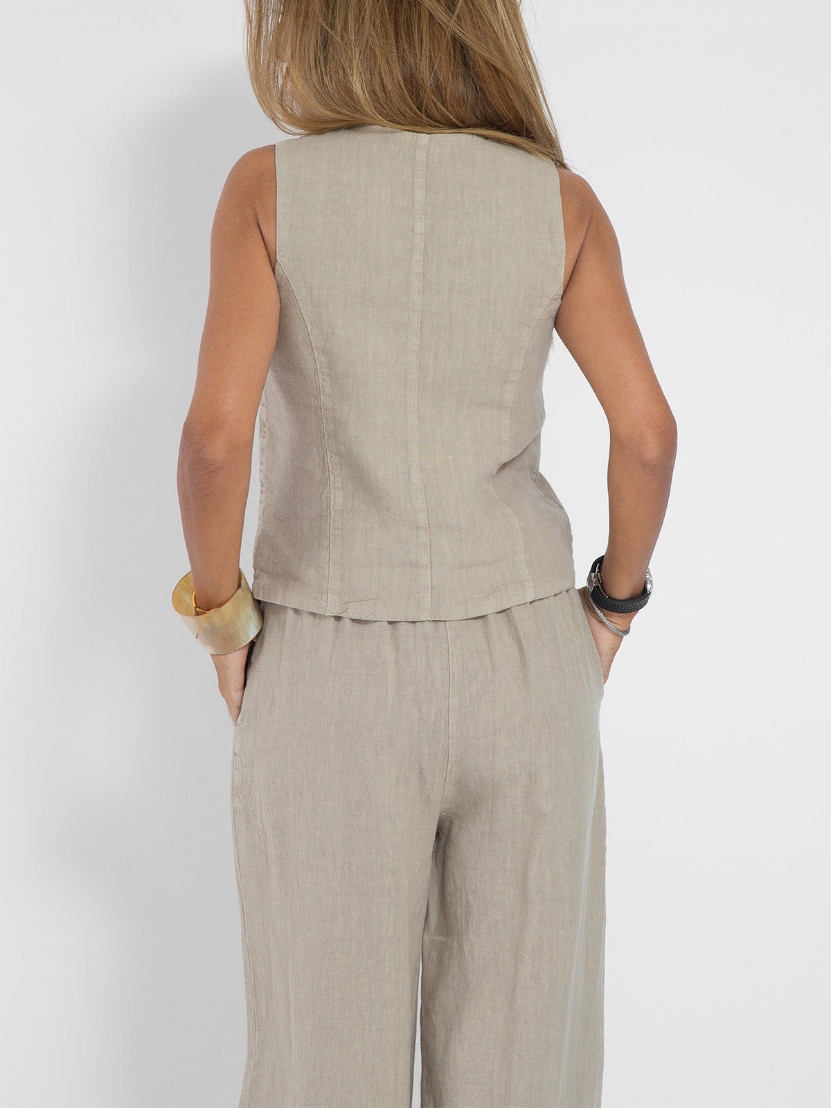 Eastwood and Bloom™ | Buttoned Vest and Wide Pants