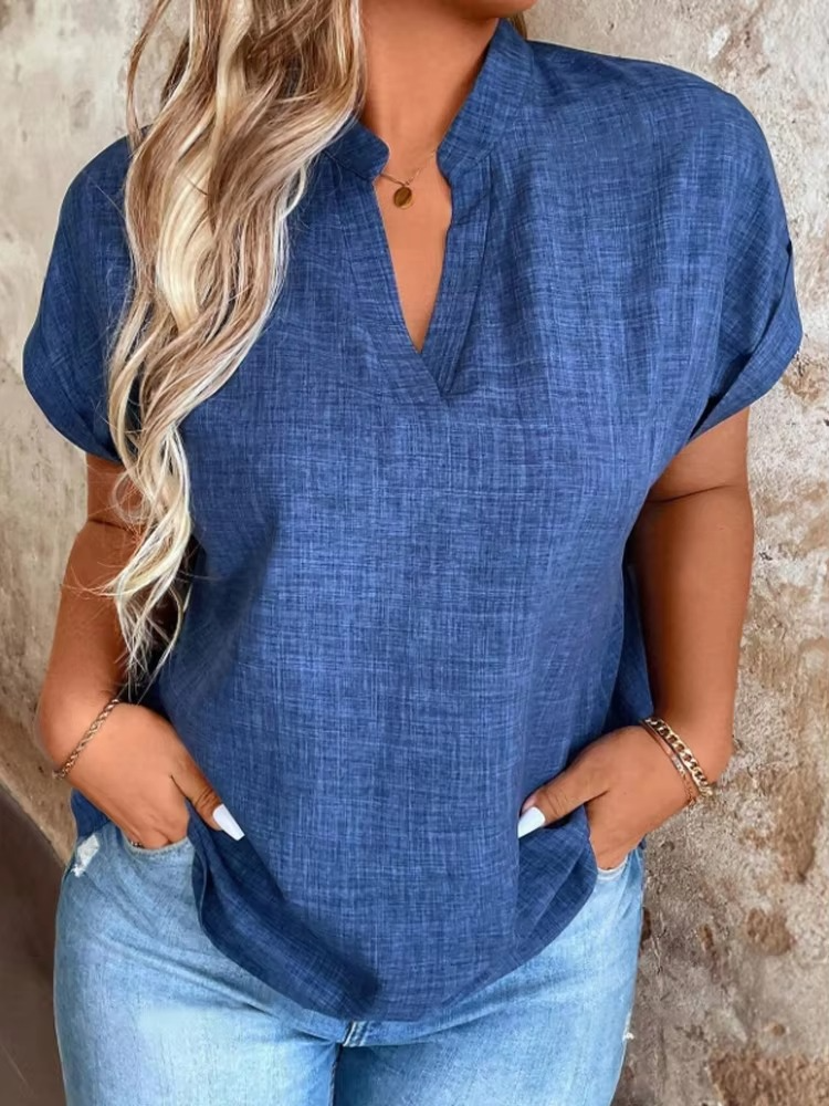 Eastwood and Bloom™ | Elinor – Top with a Soft Drape and Relaxed V-Neck