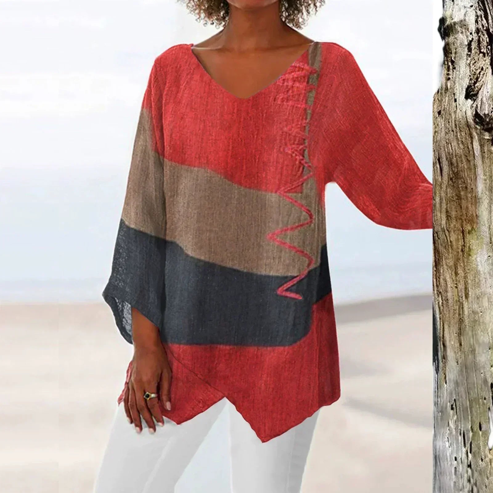 Eastwood and Bloom™ | Hélène - Artistic V-Neck Tunic – Creative, Lightweight & Stylish