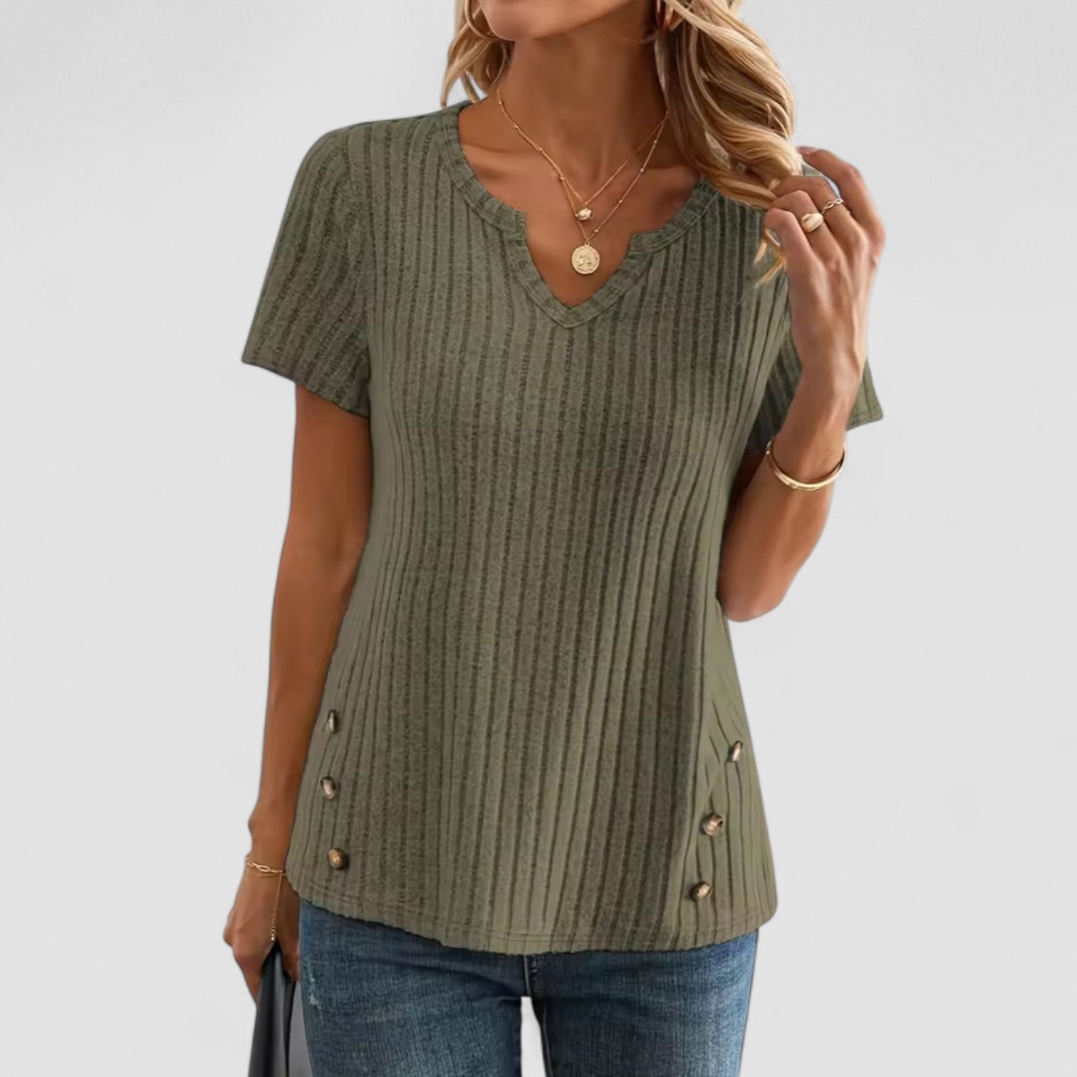 Eastwood and Bloom™ | Elsa – V-neck top with discreet details