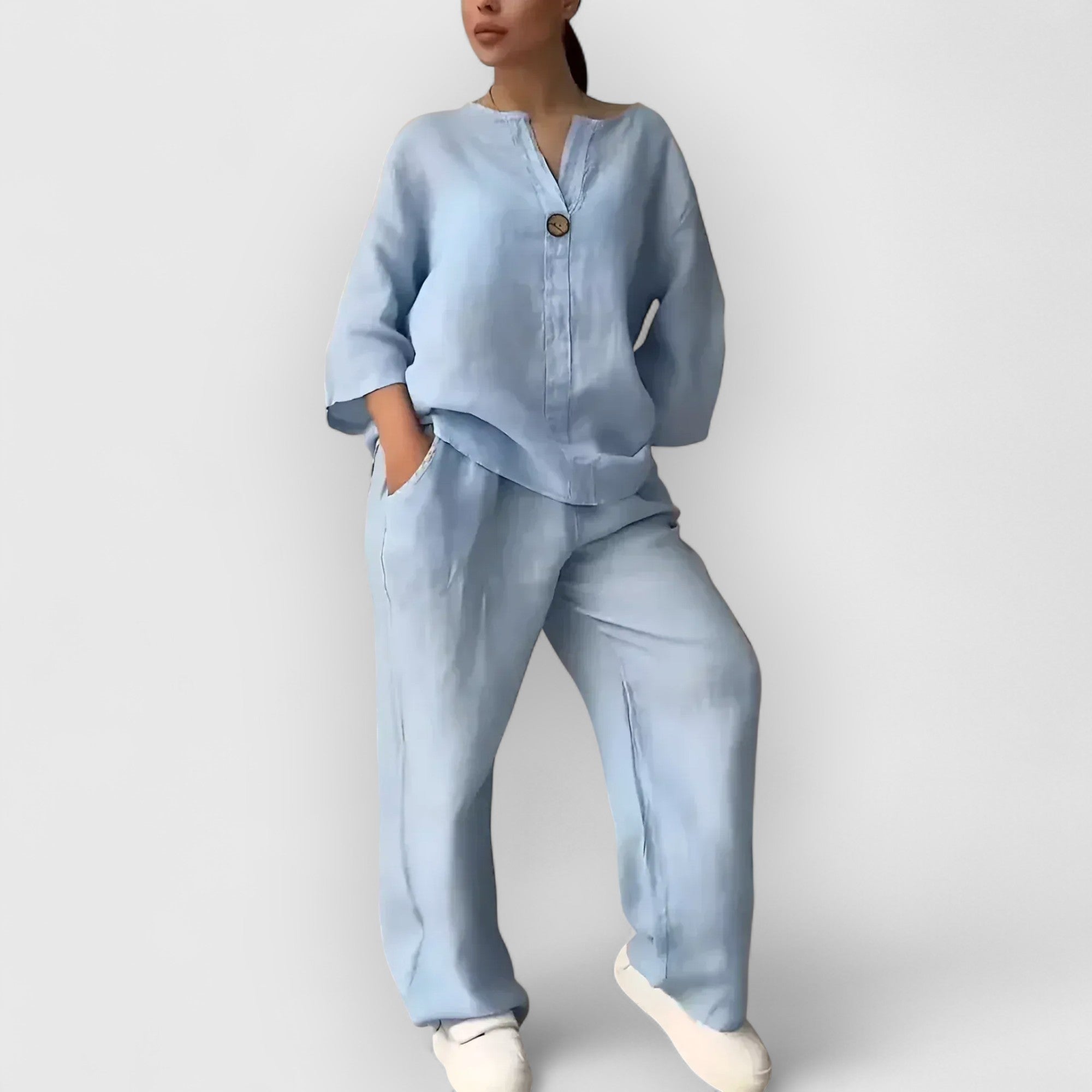 Eastwood and Bloom™ | Margherita – Two-Piece Linen Set in Relaxed, Elegant Style