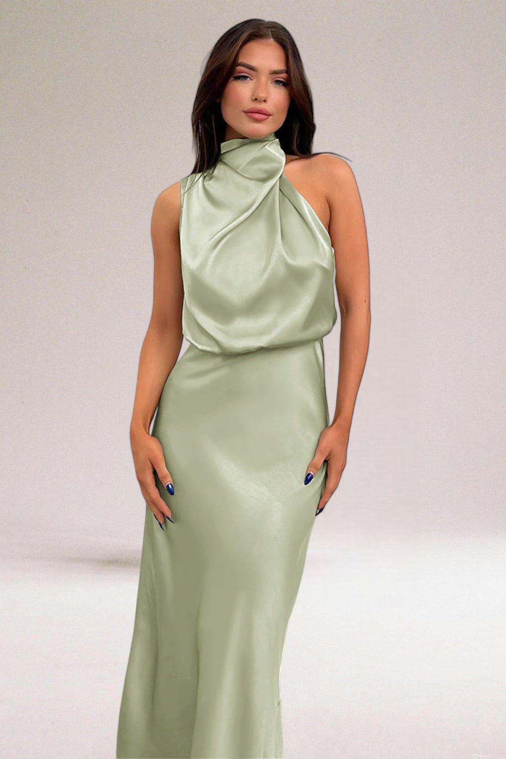 Eastwood and Bloom™ | Satin Glamour Dress with Halterneck
