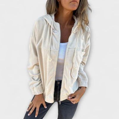 Eastwood and Bloom™ | Maribel – Corduroy Zip-Up Hooded Jacket