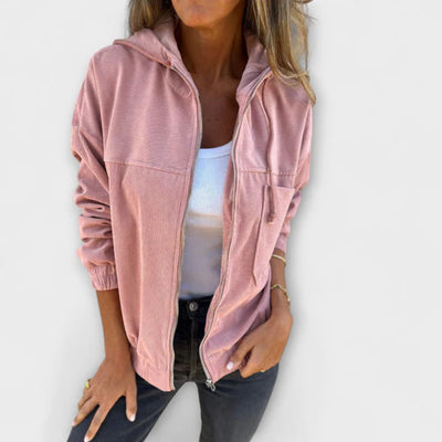 Eastwood and Bloom™ | Maribel – Corduroy Zip-Up Hooded Jacket