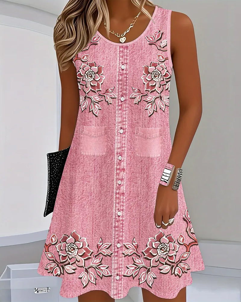 Eastwood and Bloom™ | Finley – Sleeveless Button-Front Dress