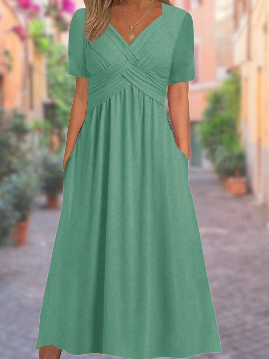 Eastwood and Bloom™ | Evelina – Comfortable V-Neck Dress