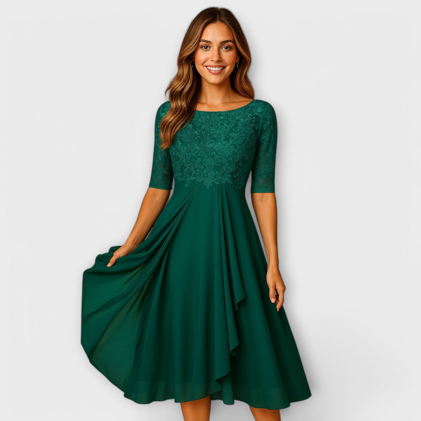 Eastwood and Bloom™ | Martyna – Elegant Lace Midi Dress
