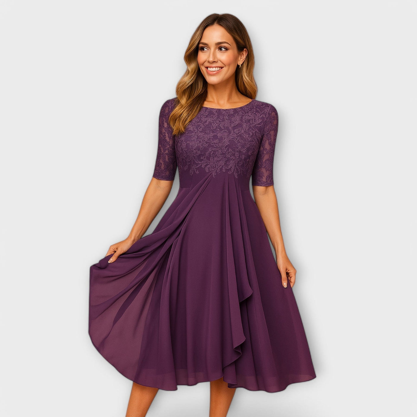 Eastwood and Bloom™ | Martyna – Elegant Lace Midi Dress