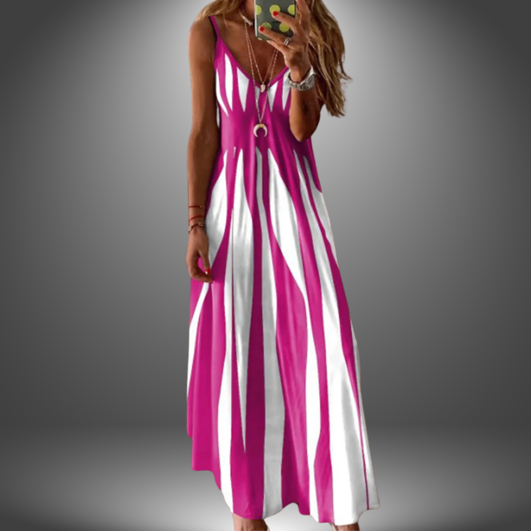 Eastwood and Bloom™ | Aria – Sleeveless Stripe Maxi Dress