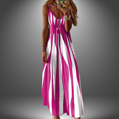 Eastwood and Bloom™ | Aria – Sleeveless Stripe Maxi Dress