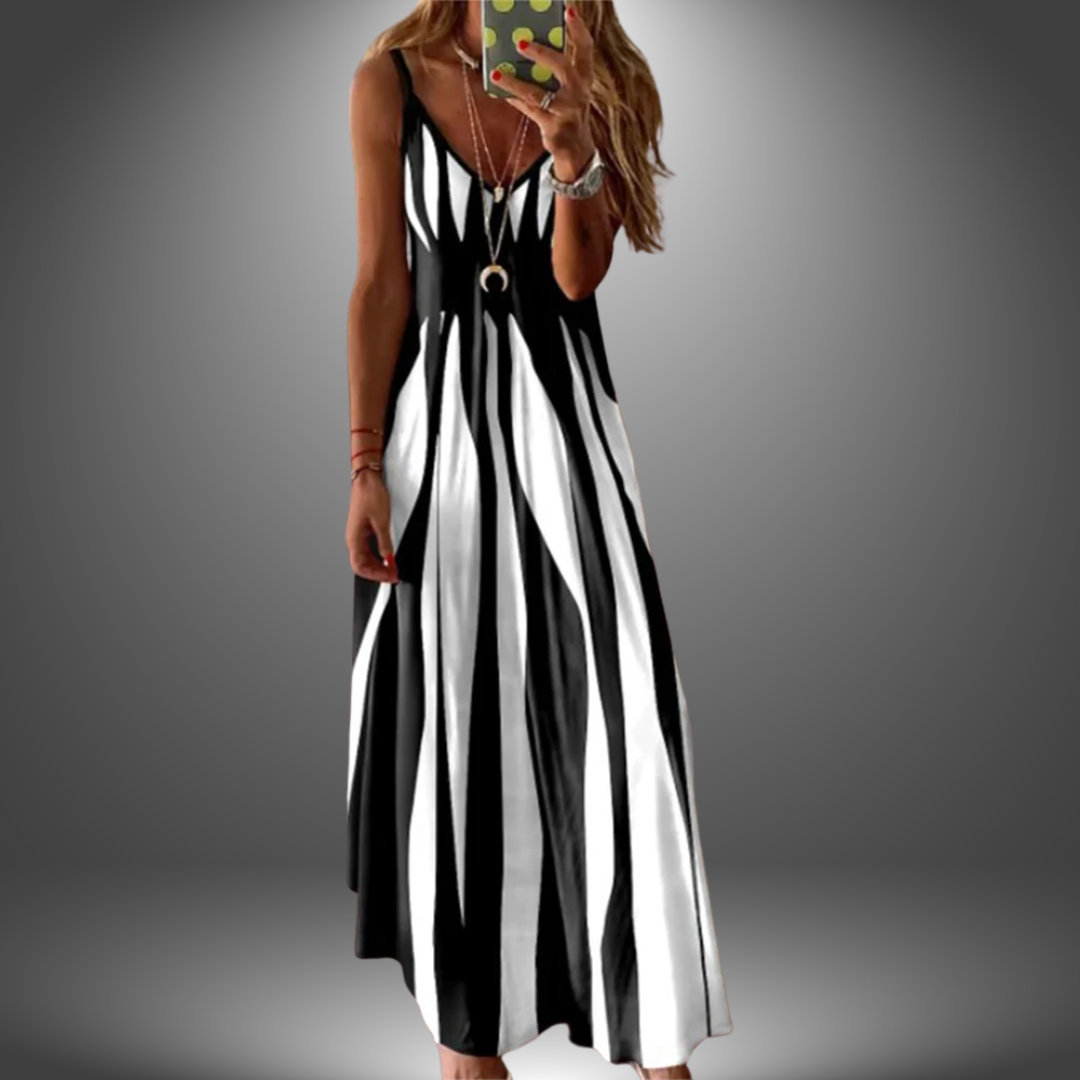 Eastwood and Bloom™ | Aria – Sleeveless Stripe Maxi Dress