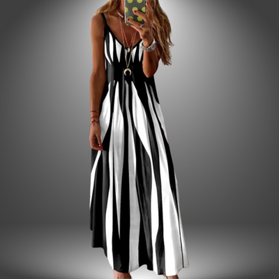 Eastwood and Bloom™ | Aria – Sleeveless Stripe Maxi Dress