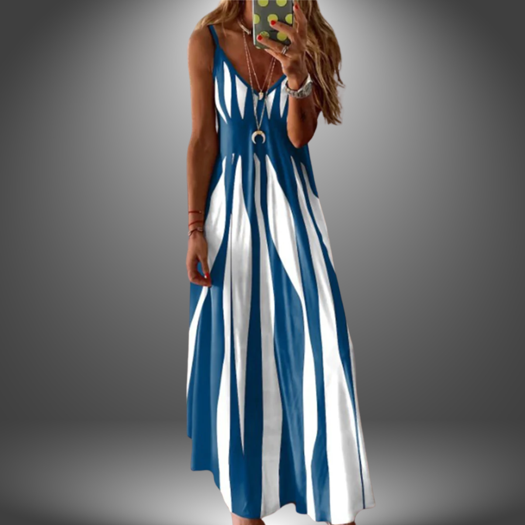 Eastwood and Bloom™ | Aria – Sleeveless Stripe Maxi Dress
