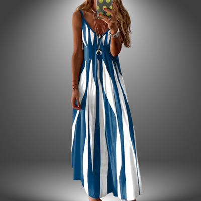 Eastwood and Bloom™ | Aria – Sleeveless Stripe Maxi Dress