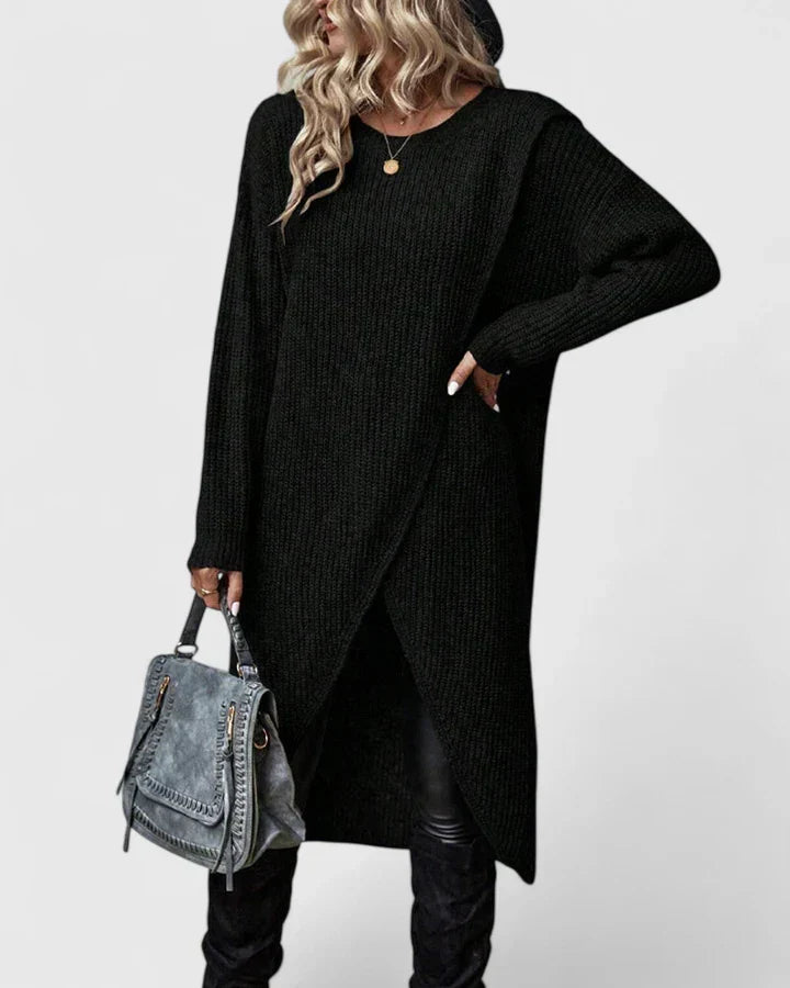 Eastwood and Bloom™ | Venetia – Relaxed Overlap Sweater Dress