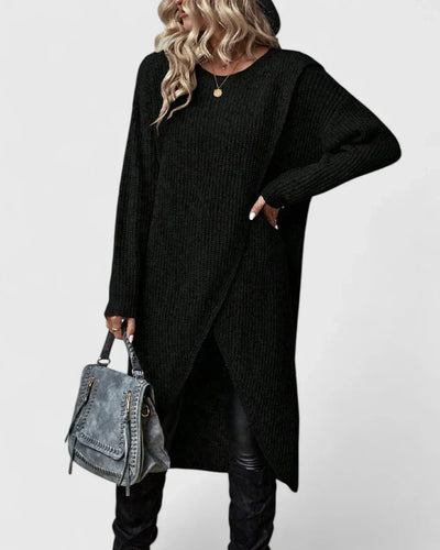 Eastwood and Bloom™ | Venetia – Relaxed Overlap Sweater Dress