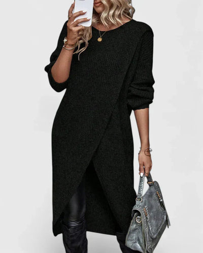 Eastwood and Bloom™ | Venetia – Relaxed Overlap Sweater Dress