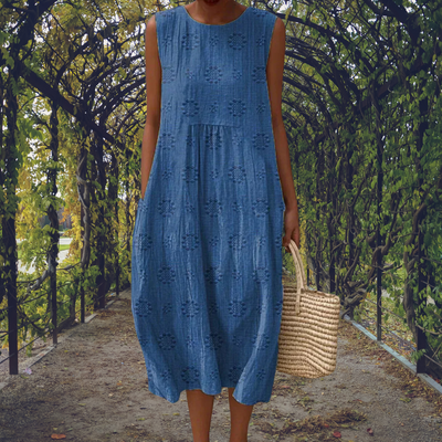Eastwood and Bloom™ | Aikaterini – Elegant Sleeveless Dress with Pockets