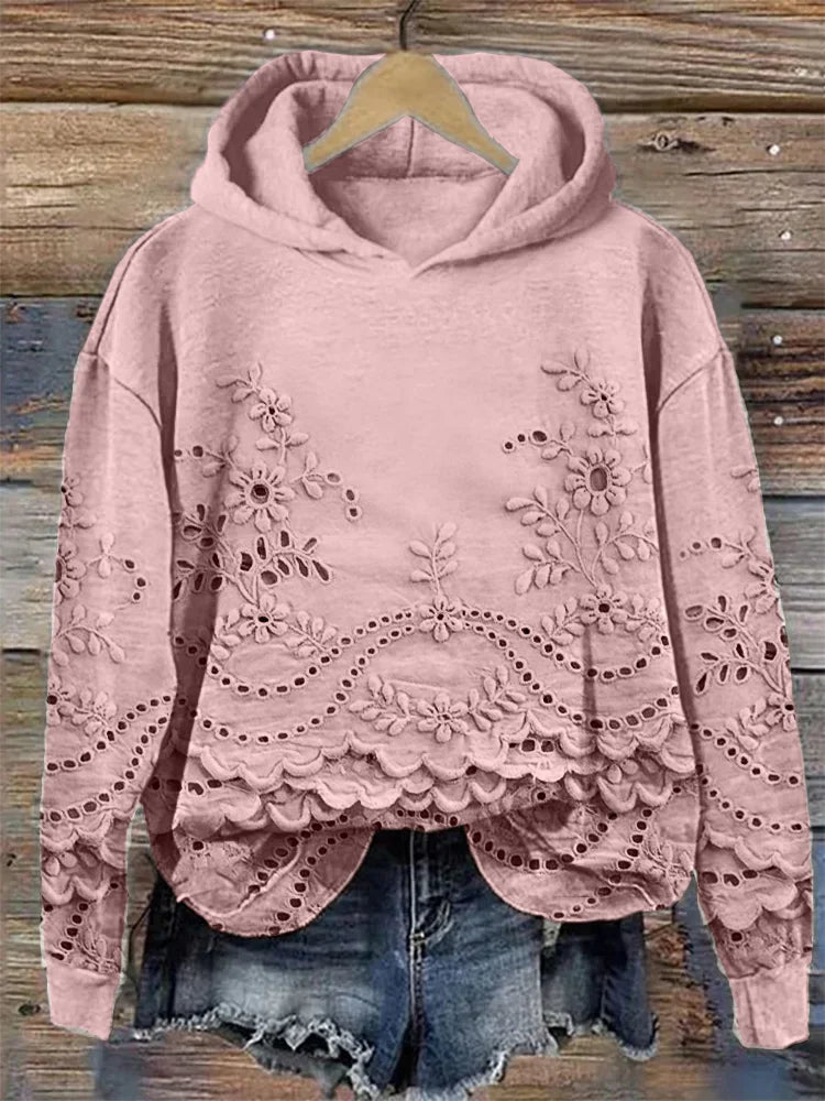 Eastwood and Bloom™ | Amélie – Floral Textured Hoodie