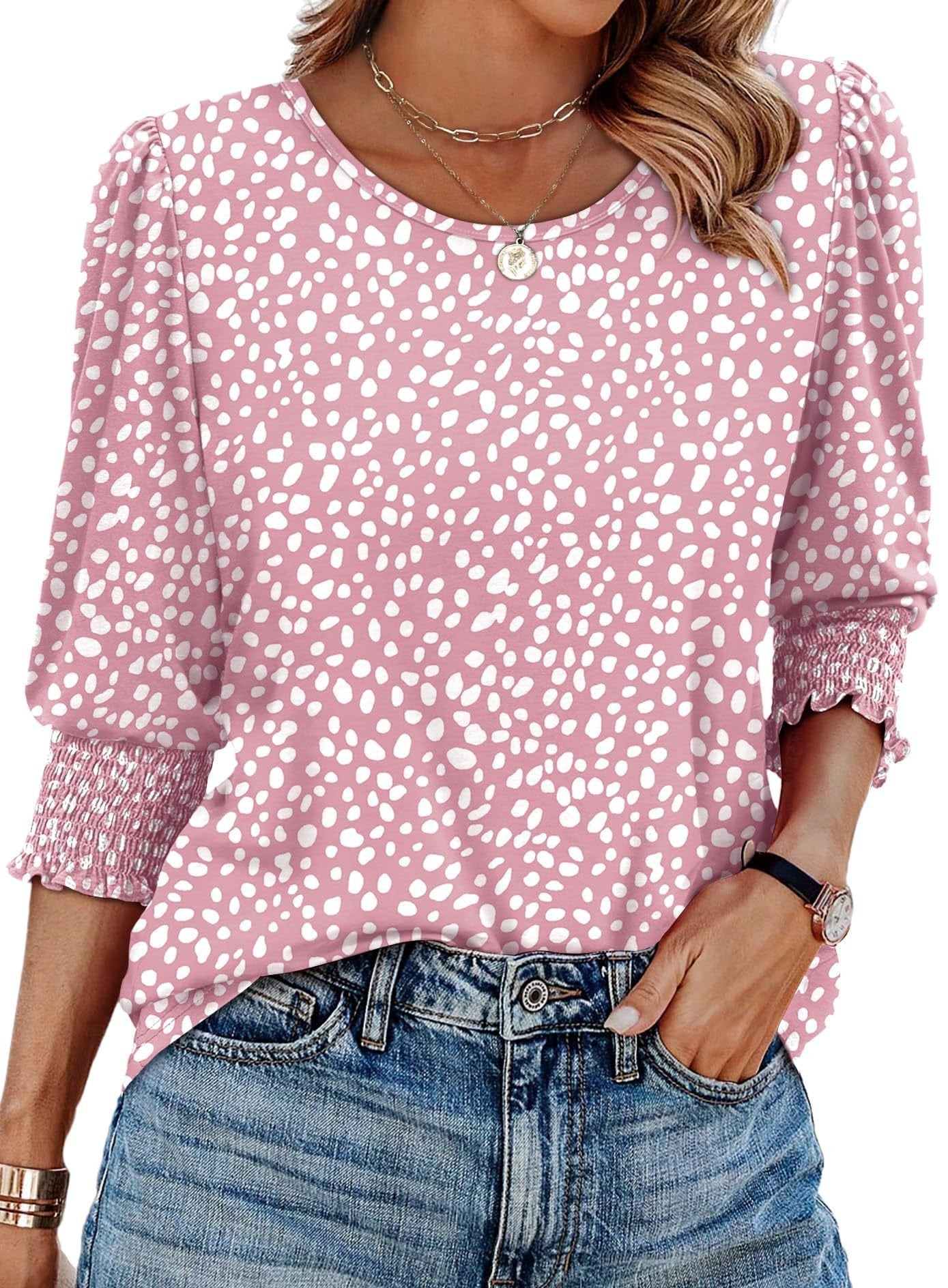 Eastwood and Bloom™ | Vendela – Patterned Viscose Top with Puff Sleeves