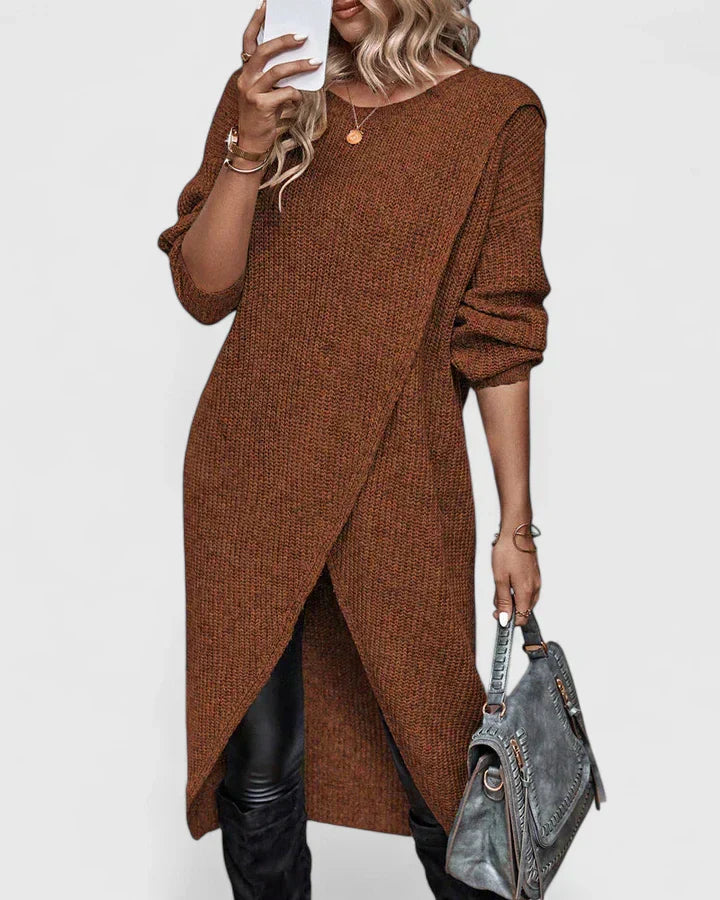 Eastwood and Bloom™ | Venetia – Relaxed Overlap Sweater Dress
