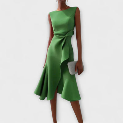 Eastwood and Bloom™ | Juliette – Draped Asymmetric Midi Dress