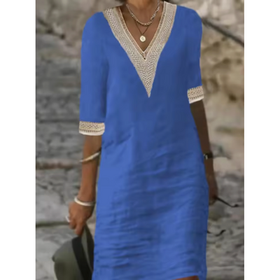 Eastwood and Bloom™ | Celestine – White Linen Blend Dress