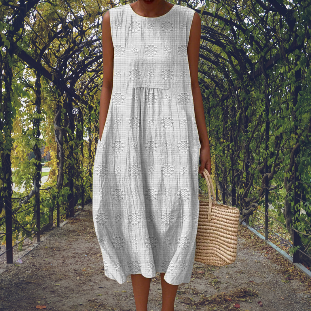 Eastwood and Bloom™ | Aikaterini – Elegant Sleeveless Dress with Pockets