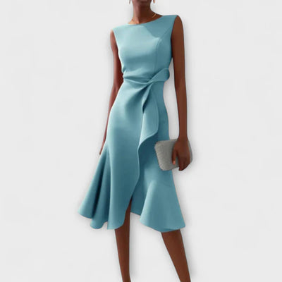Eastwood and Bloom™ | Juliette – Draped Asymmetric Midi Dress