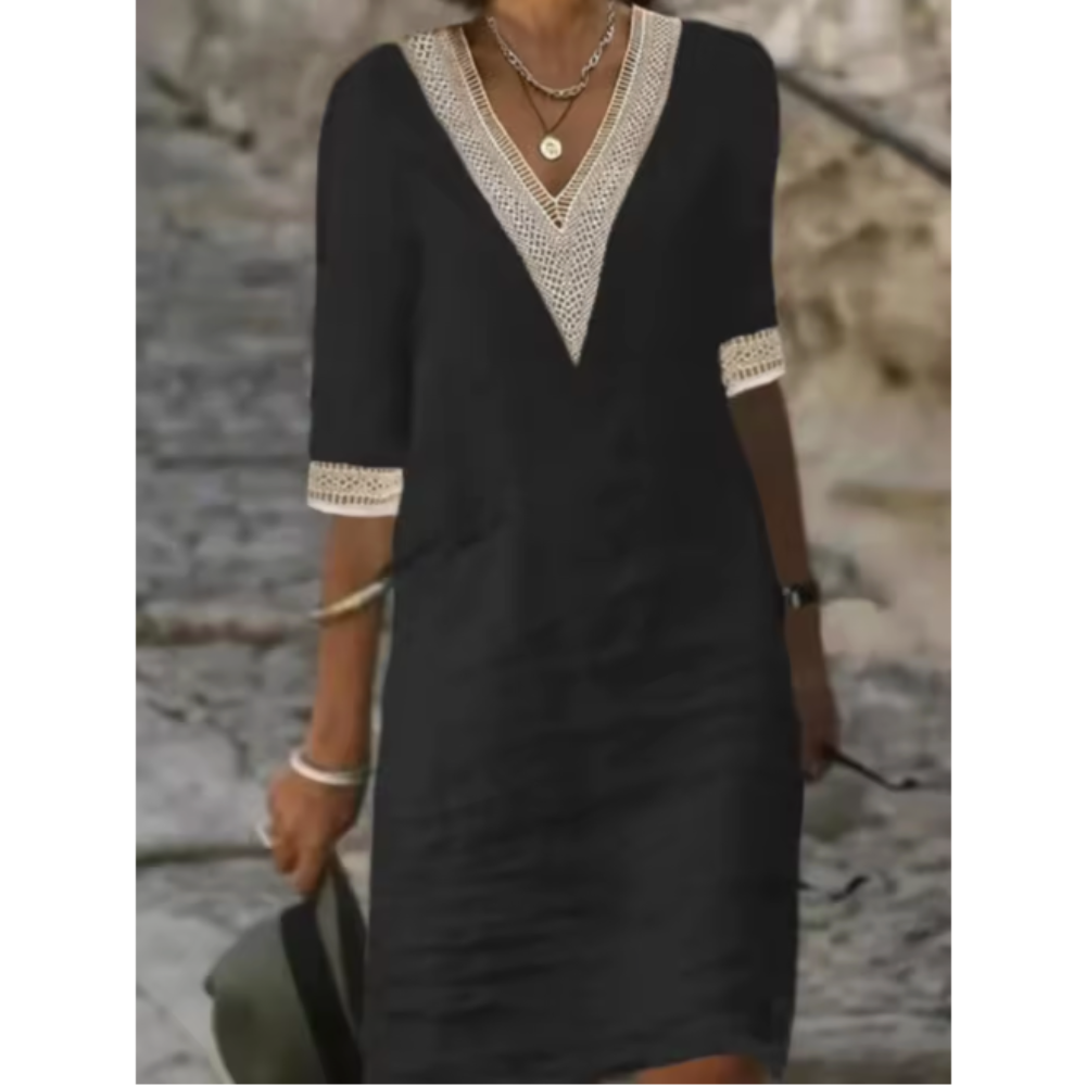 Eastwood and Bloom™ | Celestine – White Linen Blend Dress