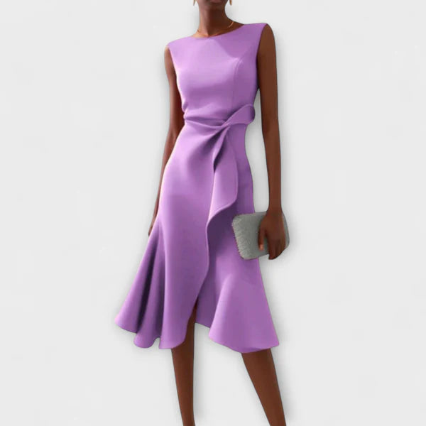 Eastwood and Bloom™ | Juliette – Draped Asymmetric Midi Dress