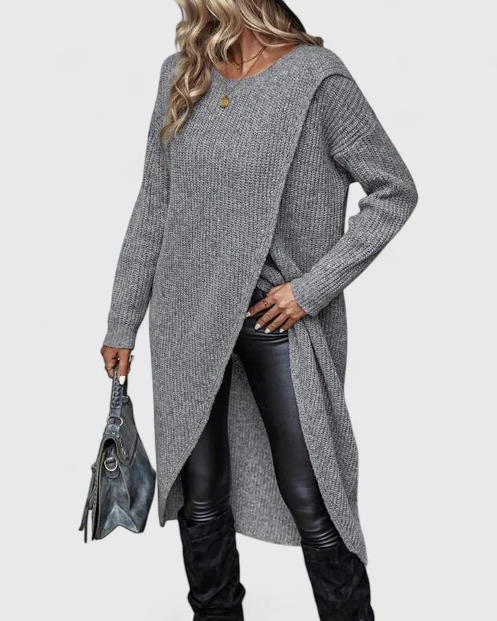 Eastwood and Bloom™ | Venetia – Relaxed Overlap Sweater Dress