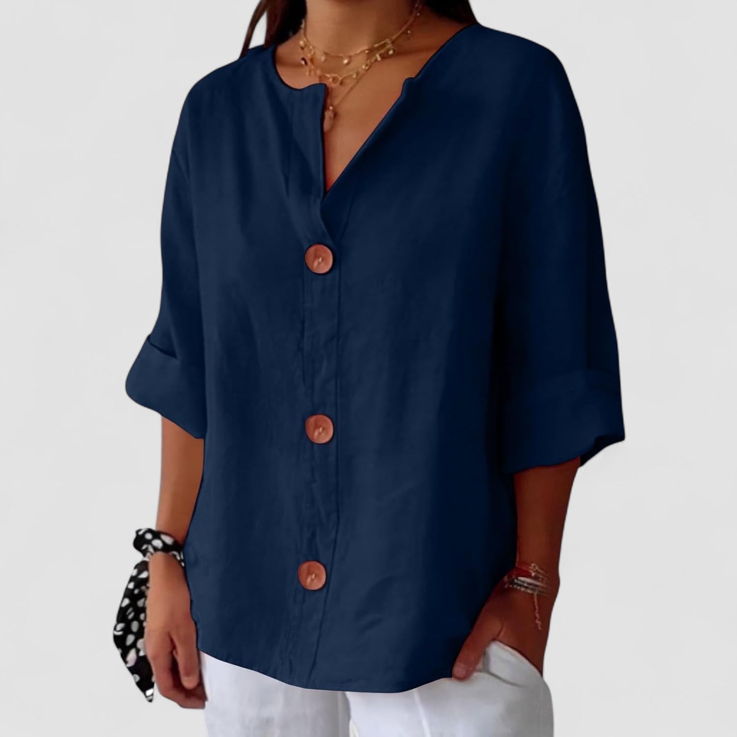 Eastwood and Bloom™ | Relaxed Linen Blouse for Timeless Elegance