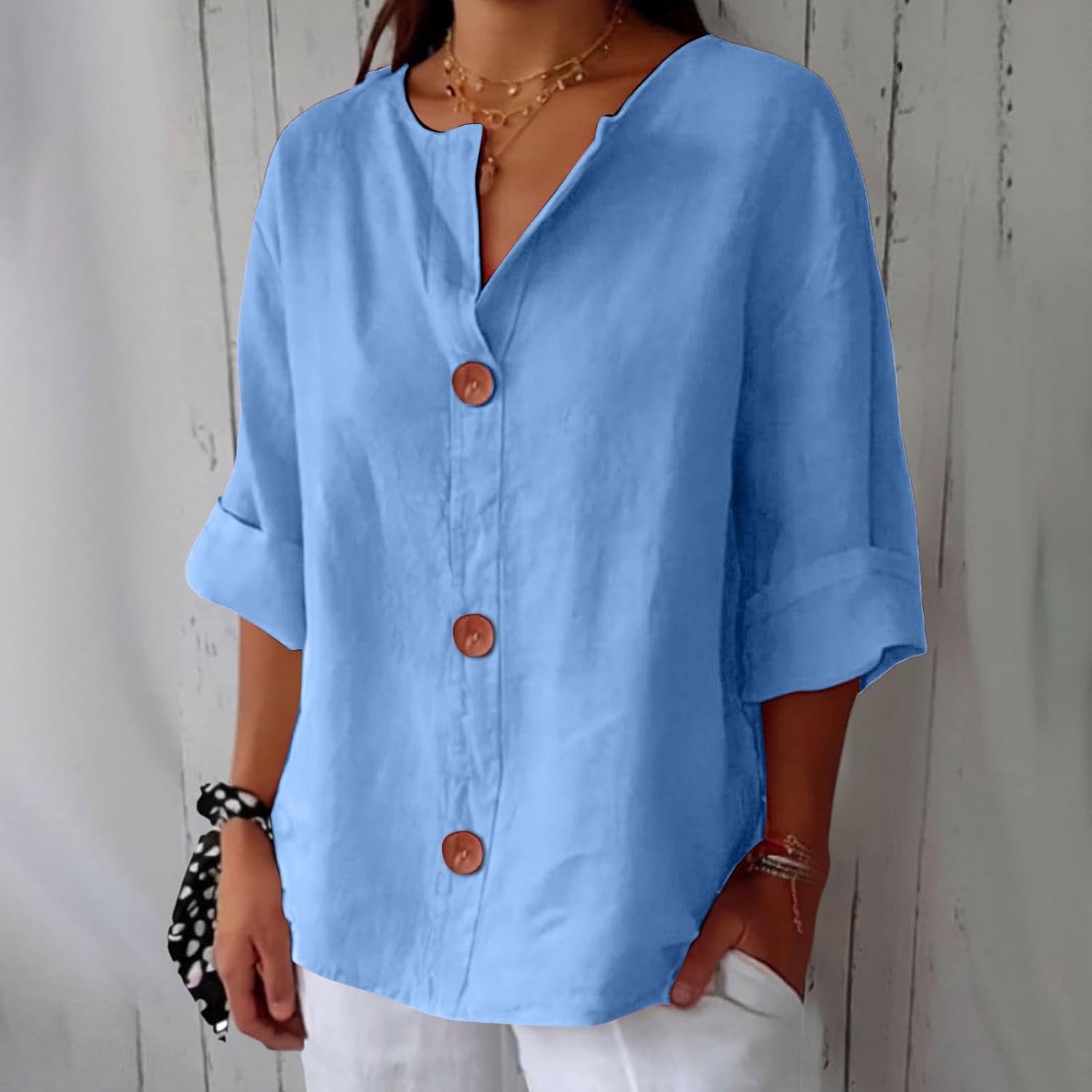 Eastwood and Bloom™ | Relaxed Linen Blouse for Timeless Elegance