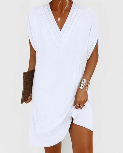 Eastwood and Bloom™ | Rachel – V-Neck Casual Mini Dress